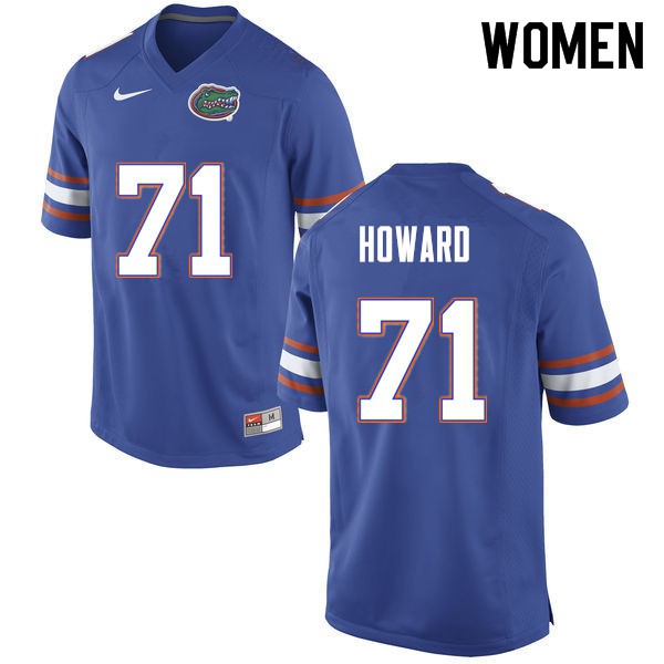 Women #71 Chris Howard Florida Gators College Football Jerseys Blue